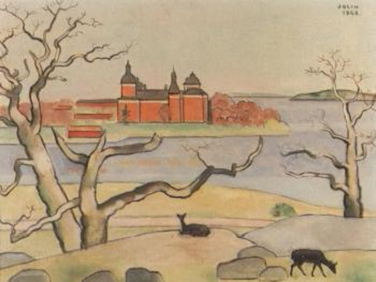 View of Gripsholm's Palace from Hjorthagen by Einar Jolin