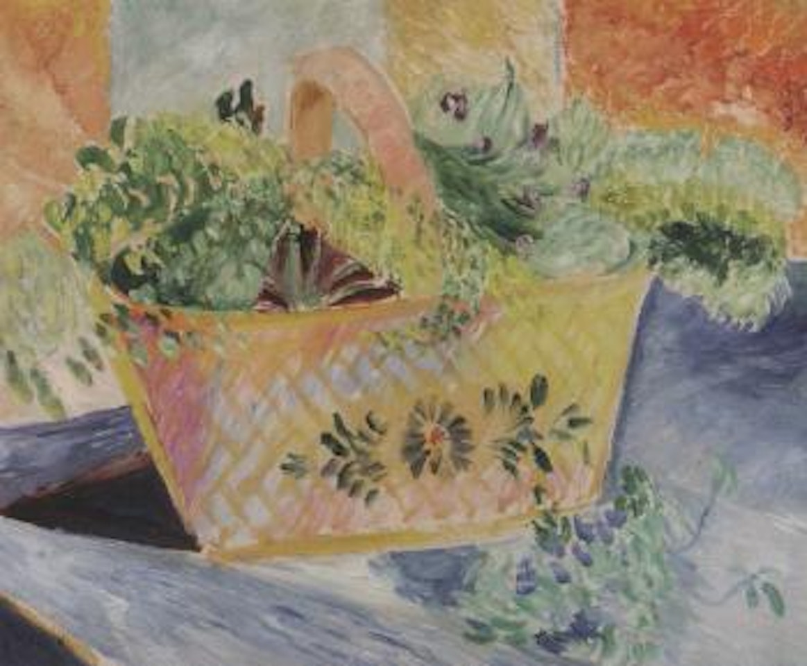Basket of flowers by Sigrid Hjertén