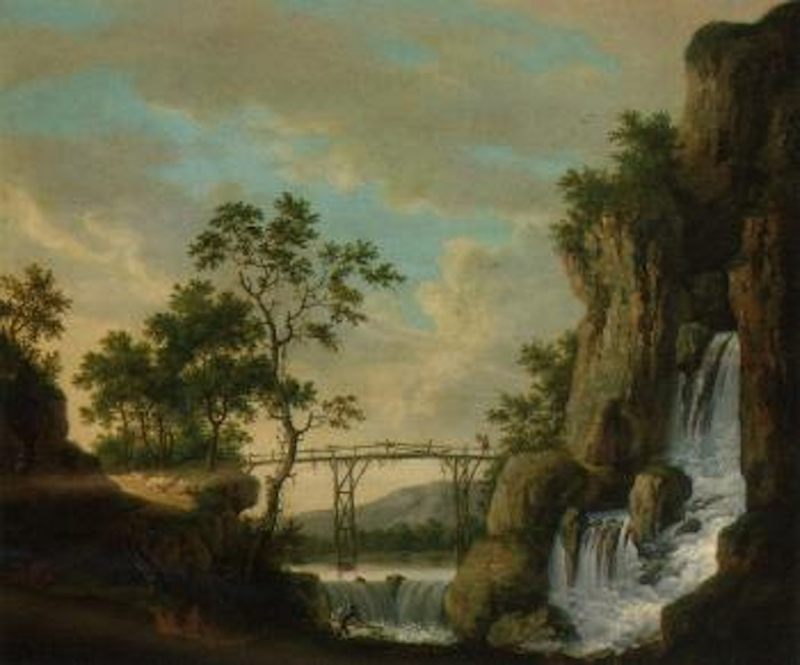 River landscape with fishermen by Jacob Philipp Hackert