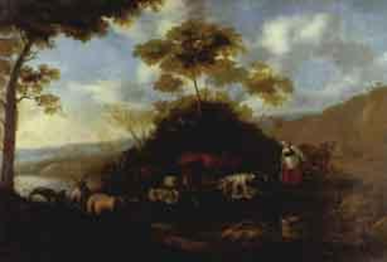 Landscape with cattle and two milkmaids by Nicolaes Pietersz Berchem