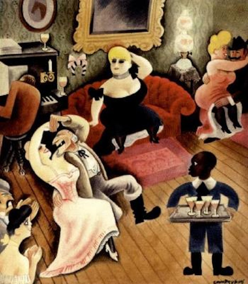 Figures in interior by Miguel Covarrubias