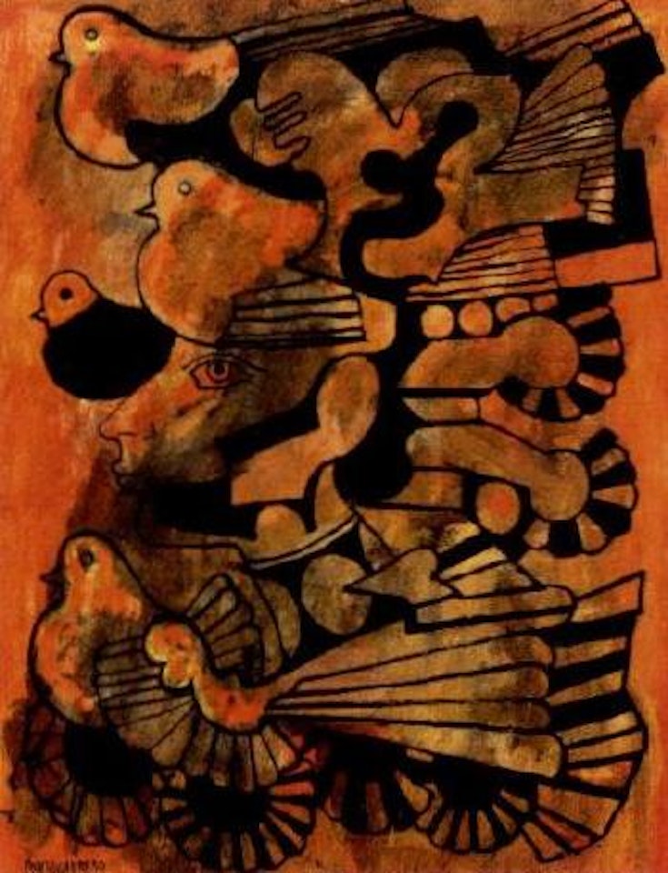 Hombre con pajaros by René Portocarrero