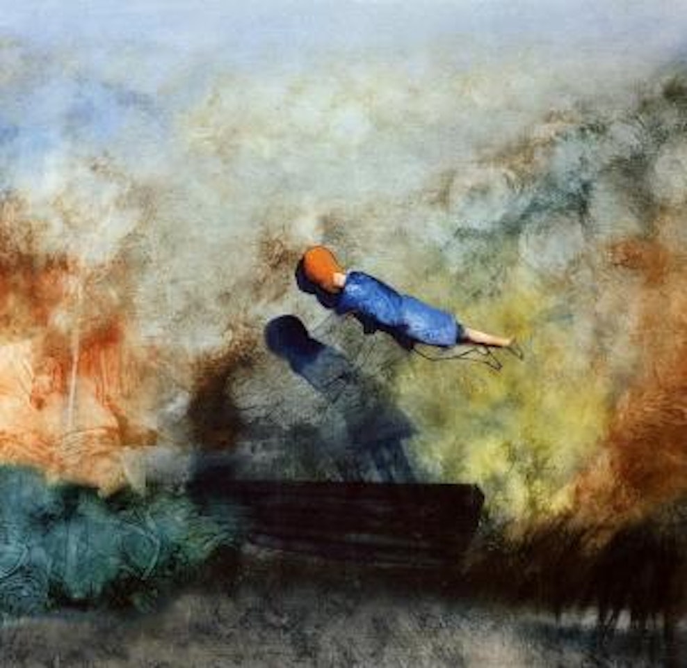 Christabel's dream, floating boat, dream estuary by Charles Blackman