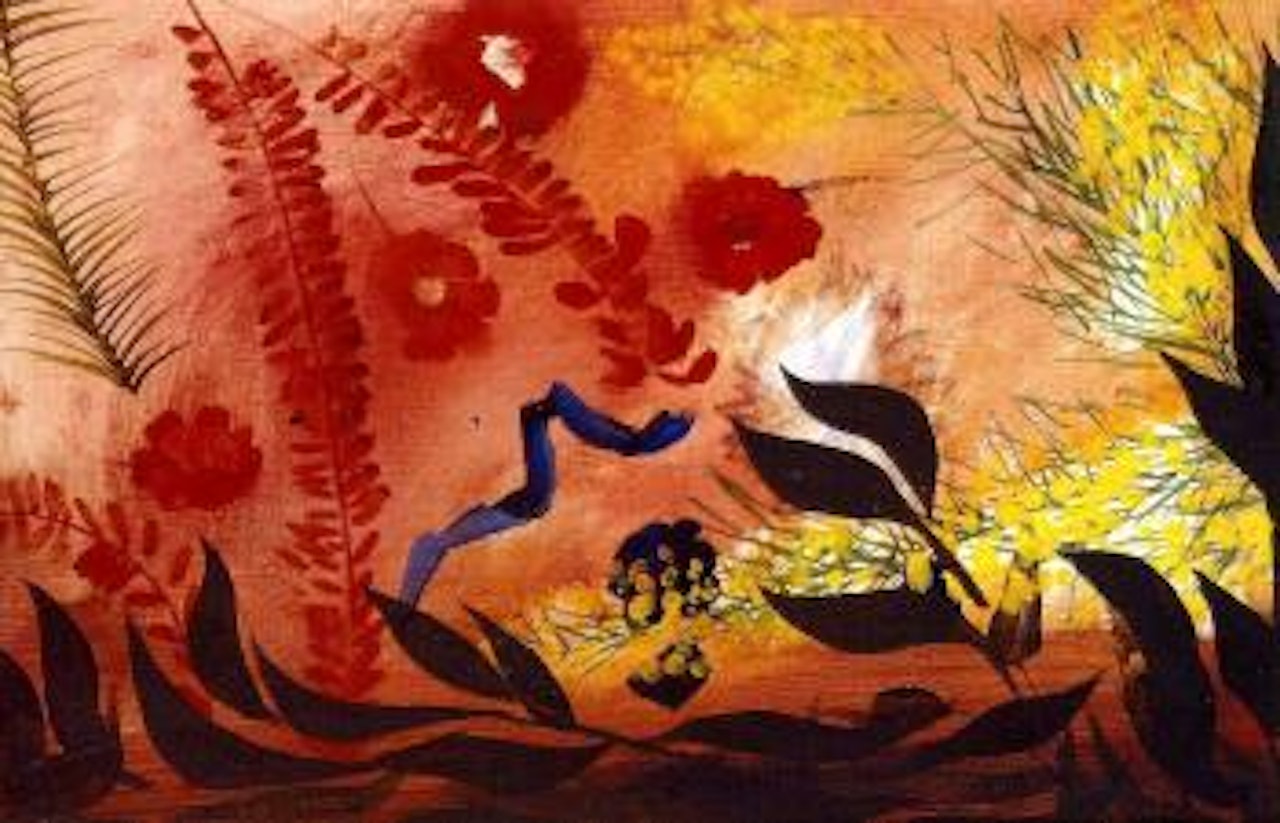 Cats eye view of garden by Charles Blackman