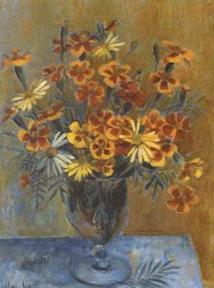 Still life with Marigolds and Daisies by Margaret Hannah Olley