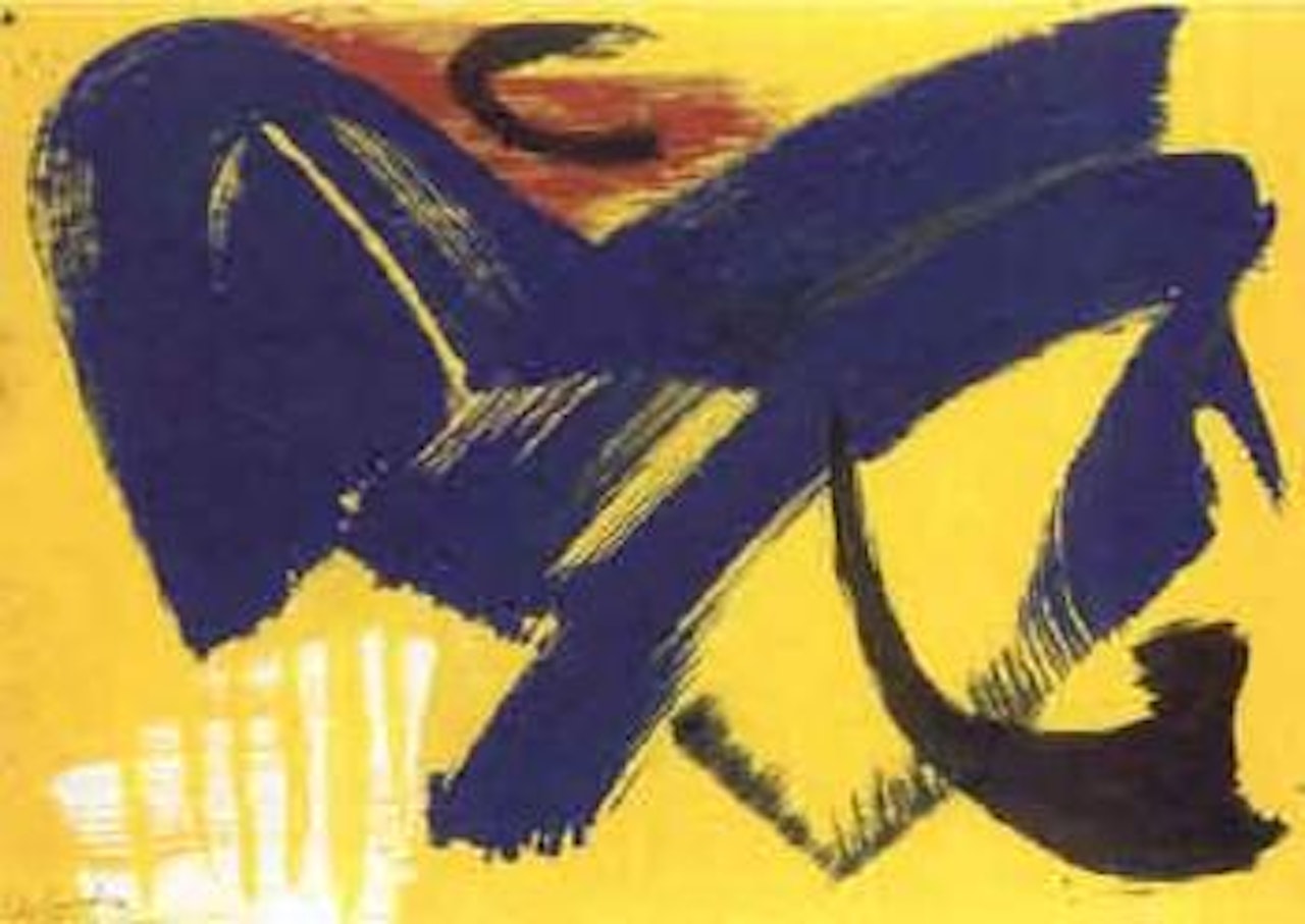 Composition en bleu et jaune by Gerard Schneider