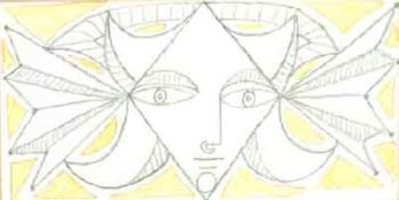 Profil portrait by Jean Cocteau
