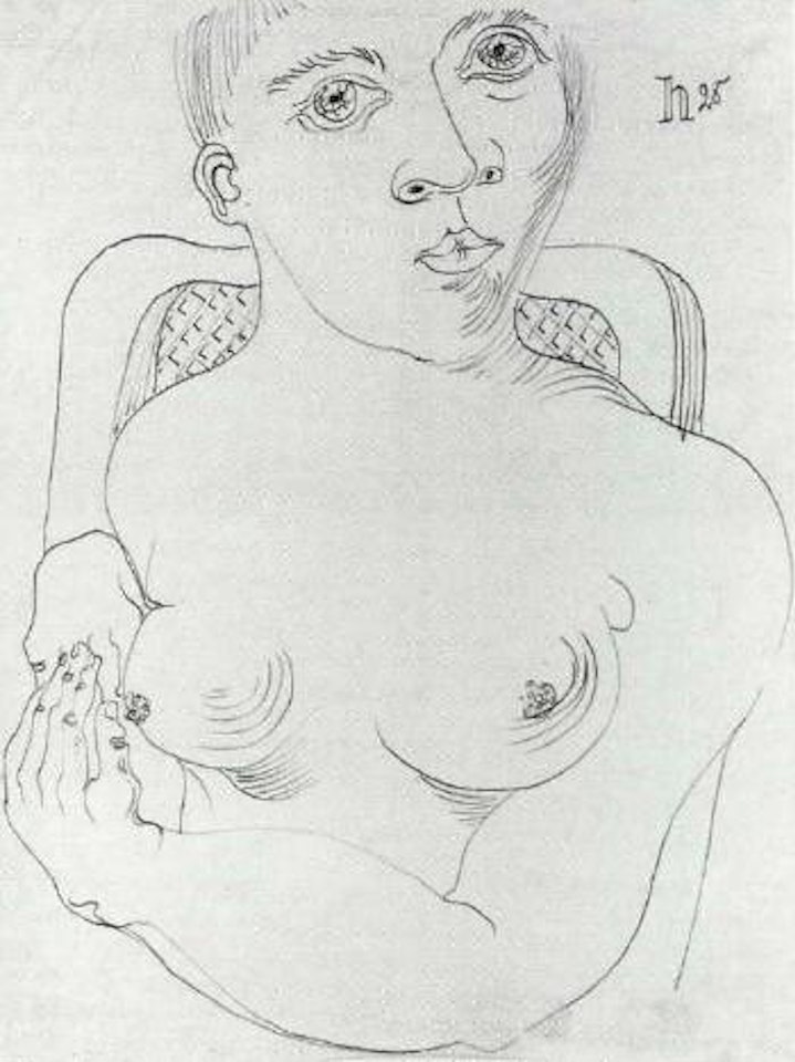 Female partial nude by Heinrich Hoerle
