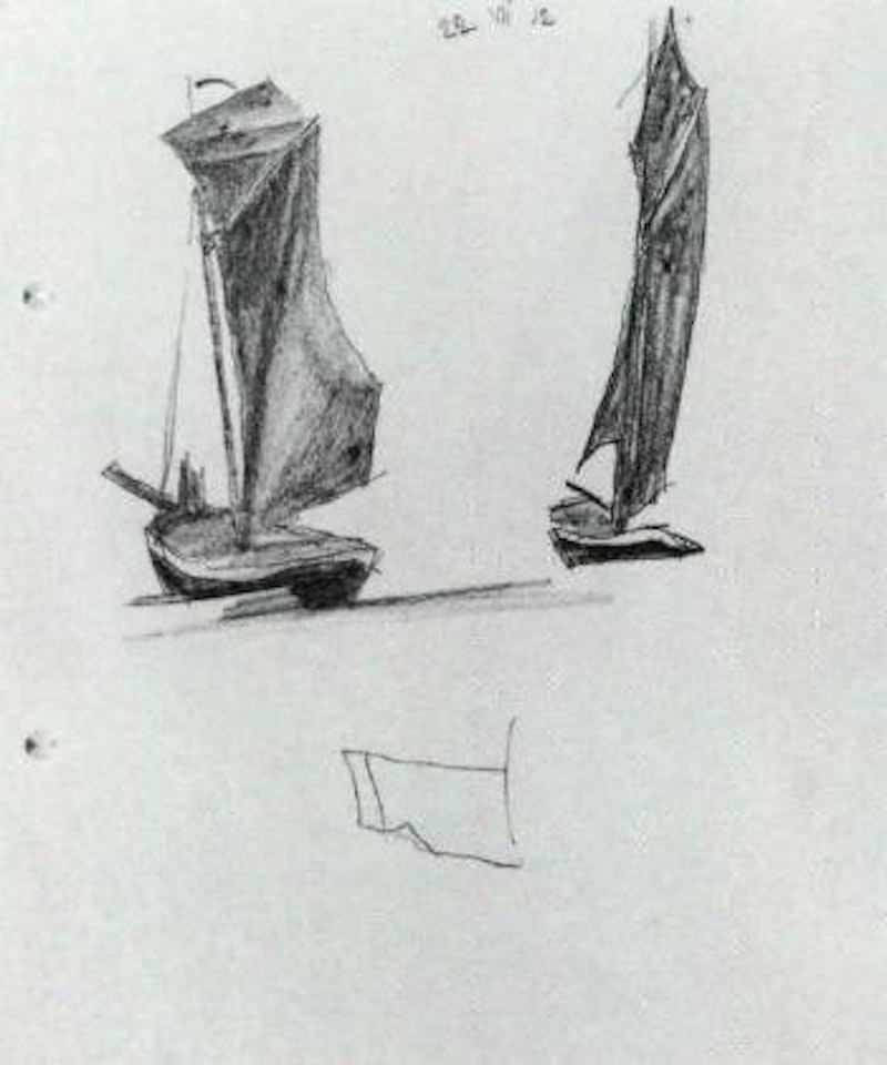 Two sailing boats by Lyonel Feininger