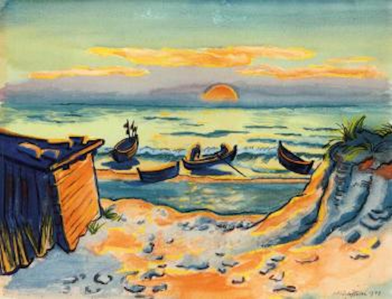 Misty sunrise - Uckeritz - Usedom by Max Pechstein
