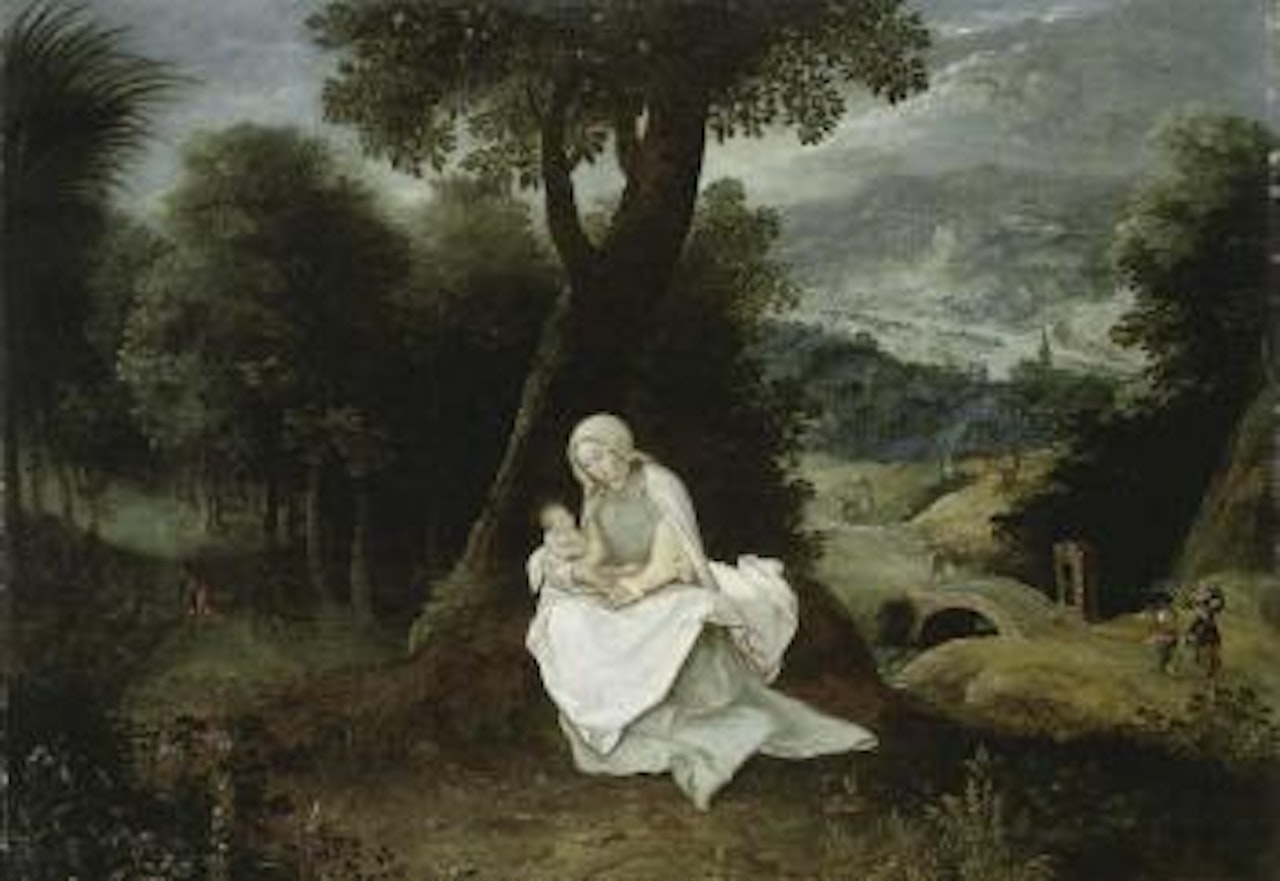 Wooded landscape with Holy Family by Jan Brueghel the Younger