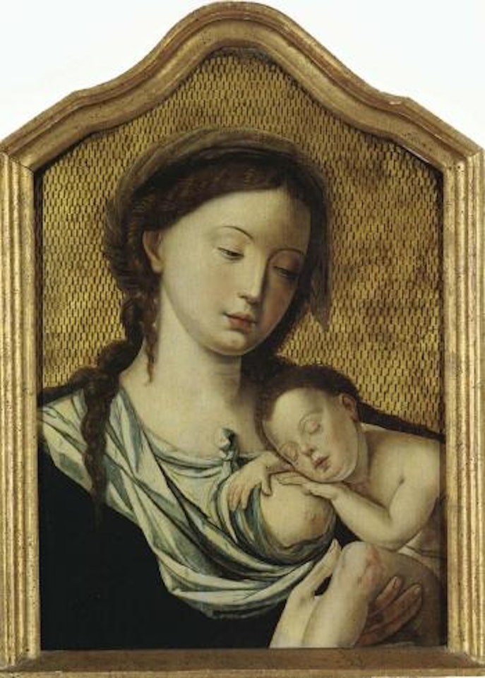 Madonna holding sleeping child by Attributed to Pieter Coecke van Aelst I