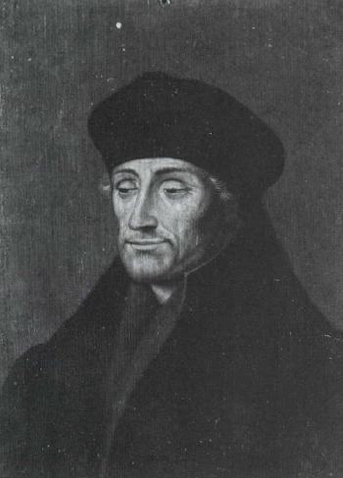 Portrait of the humanist, Erasmus von Rotterdam by Attributed to Pieter Coecke van Aelst I
