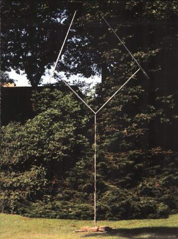Two lines up oblique by George Rickey