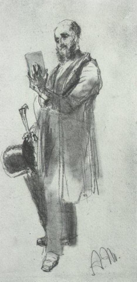 Portrait of painter Louis Gustave Ricard by Adolph Menzel