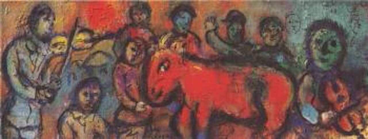 Autour de l'ane rouge by Marc Chagall