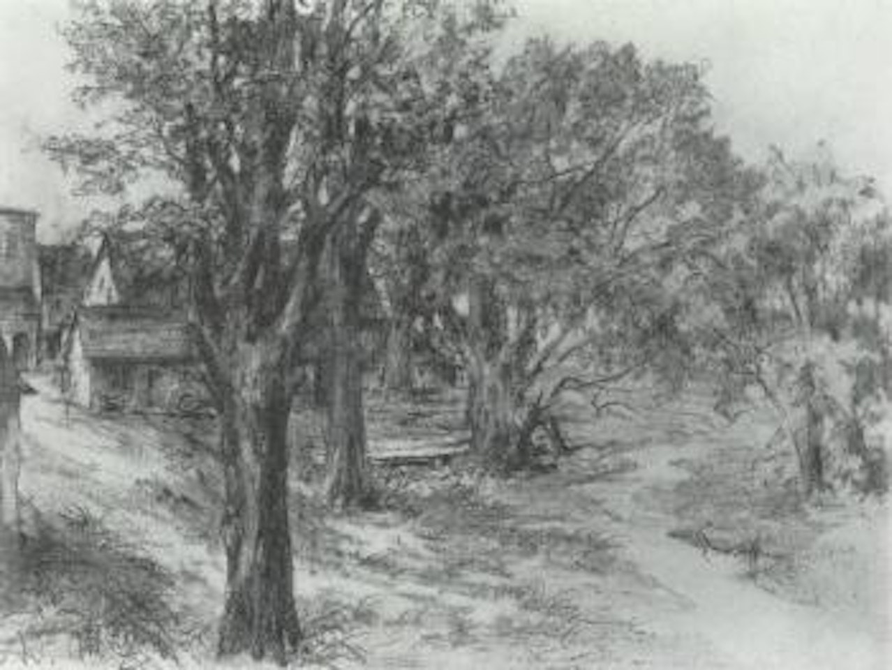 Mark village landscape by Adolph Menzel