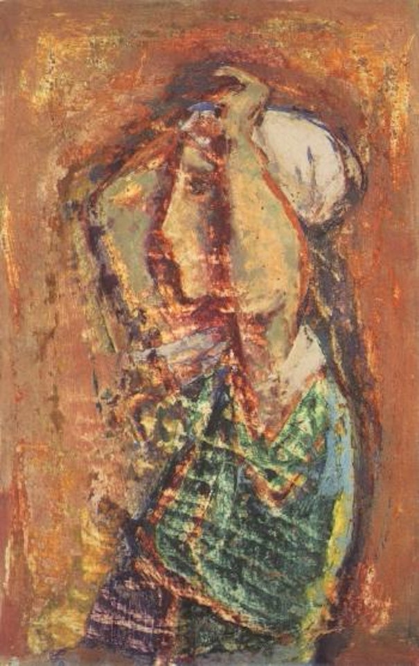 Girl with raised arms by Karl Hofer