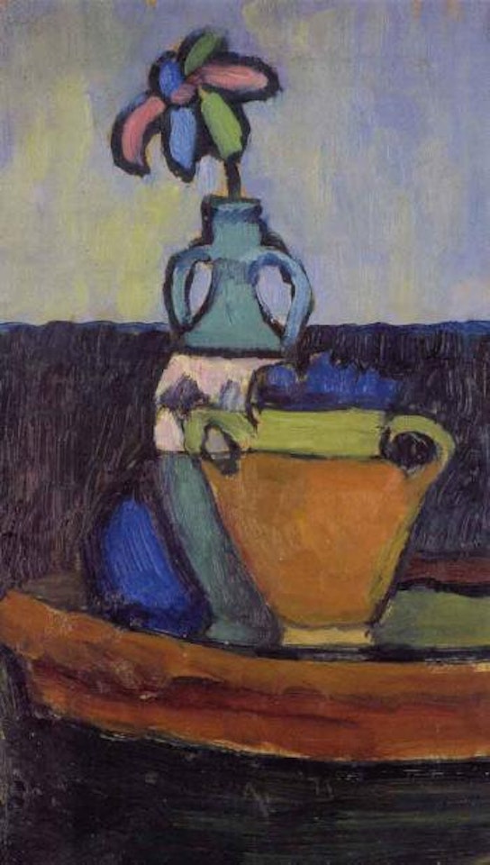Still life with two flower vases by Gabriele Münter