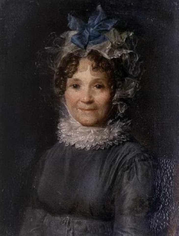 Portrait of lady wearing lace cap and collar by Louis-Leopold Boilly
