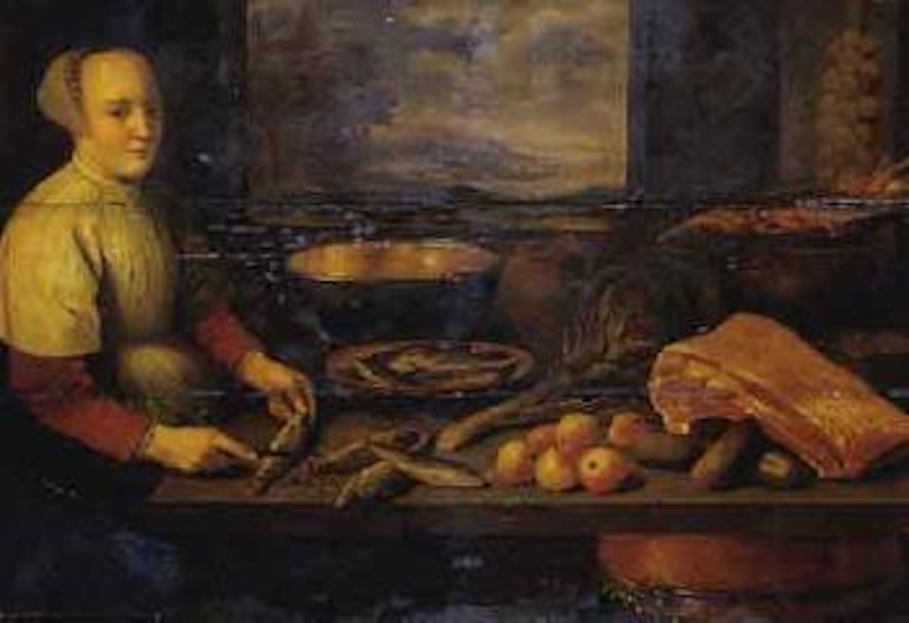 La marchande de poissons by Dutch School