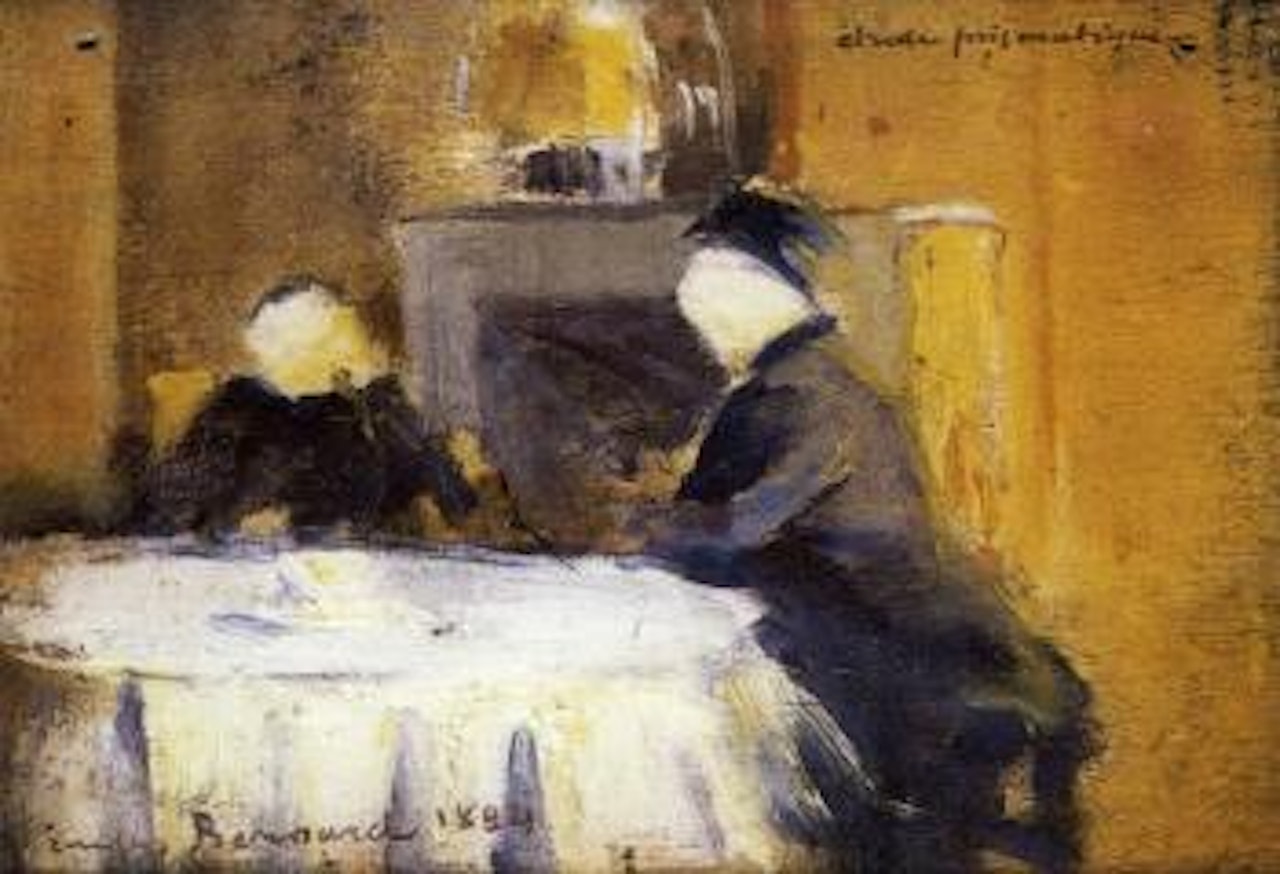 Couple dans un interieur by Emile Bernard