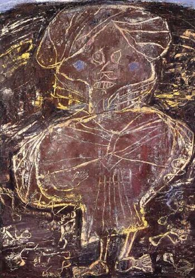 Bedouin, Personnage gris et rougeatre by Jean Dubuffet