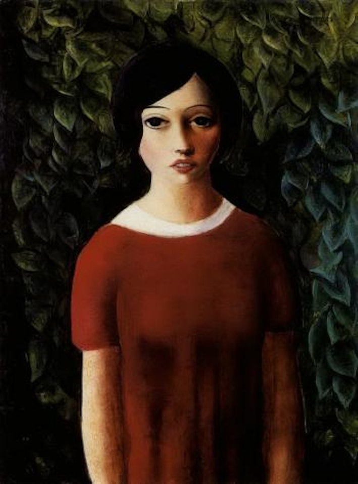 Jeune fille a la robe rouge by Moïse Kisling