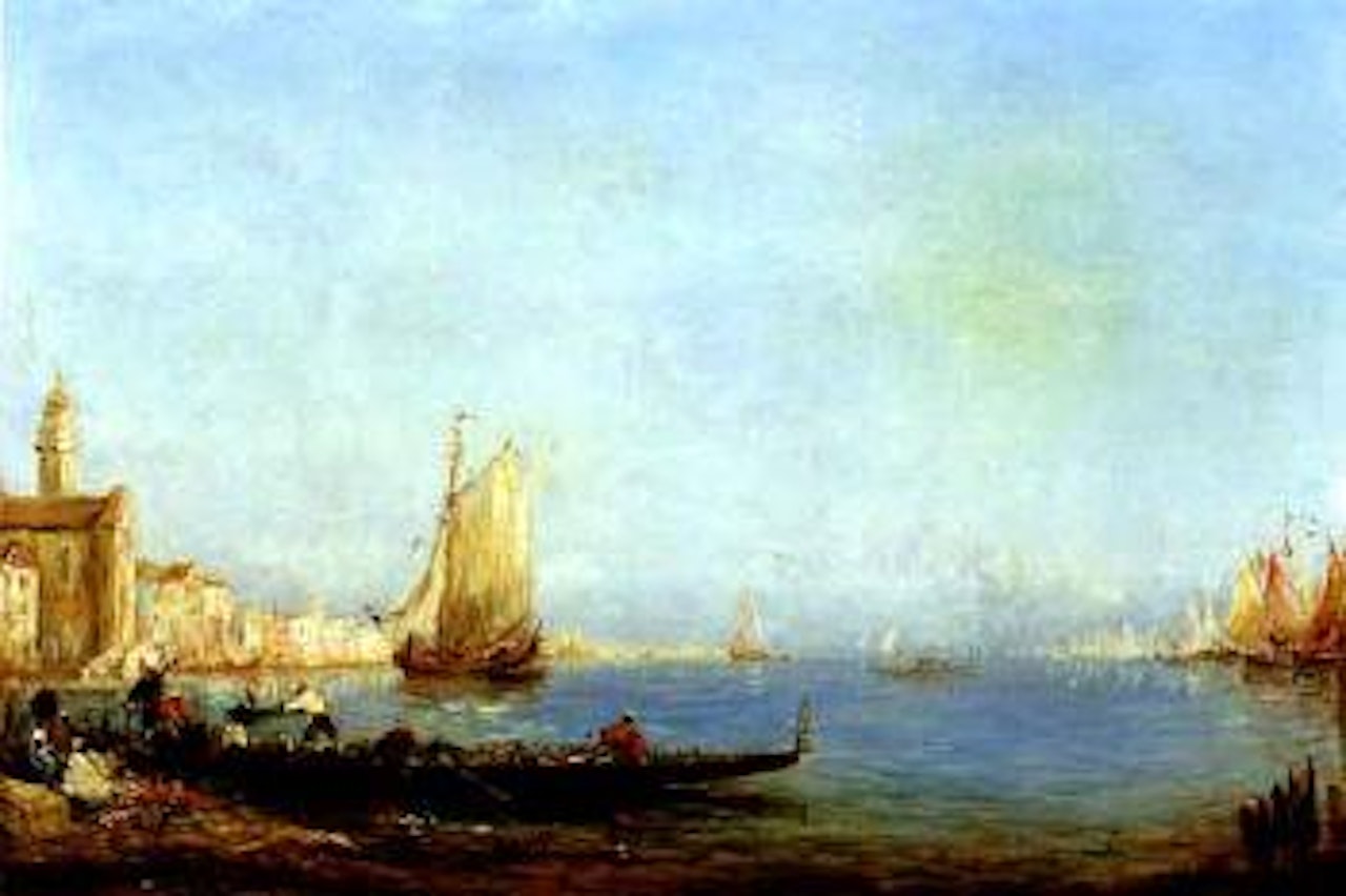 Gondoles et voiliers a Venise by Félix Ziem