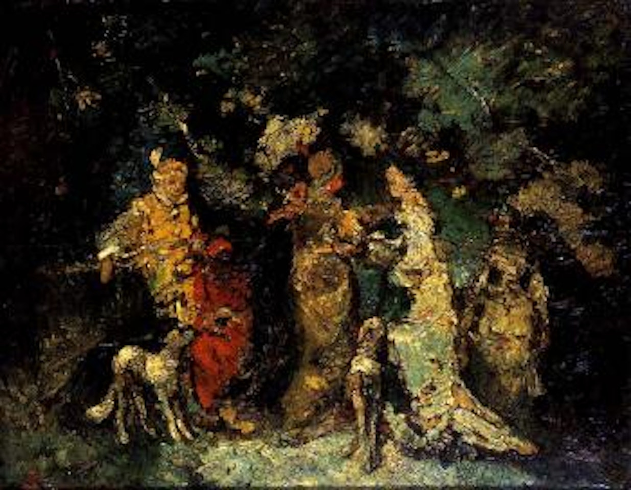 Reunion dans un parc by Adolphe Monticelli