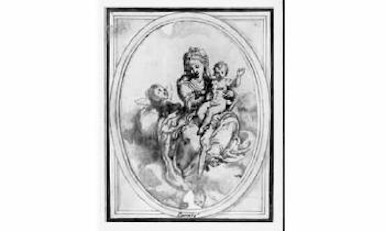 Vierge a l'enfant avec un ange by Girolamo Mazzola Bedoli