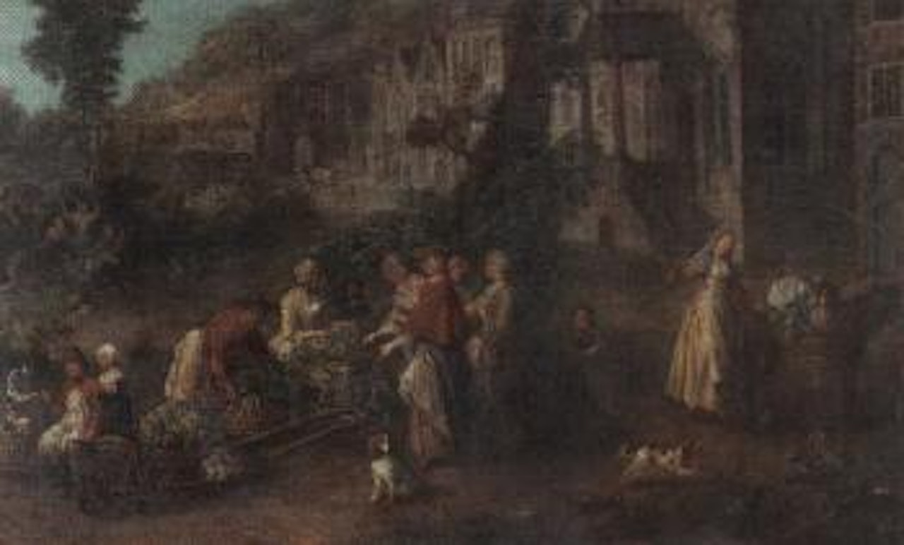 Market with figures by Jean-Antoine Watteau