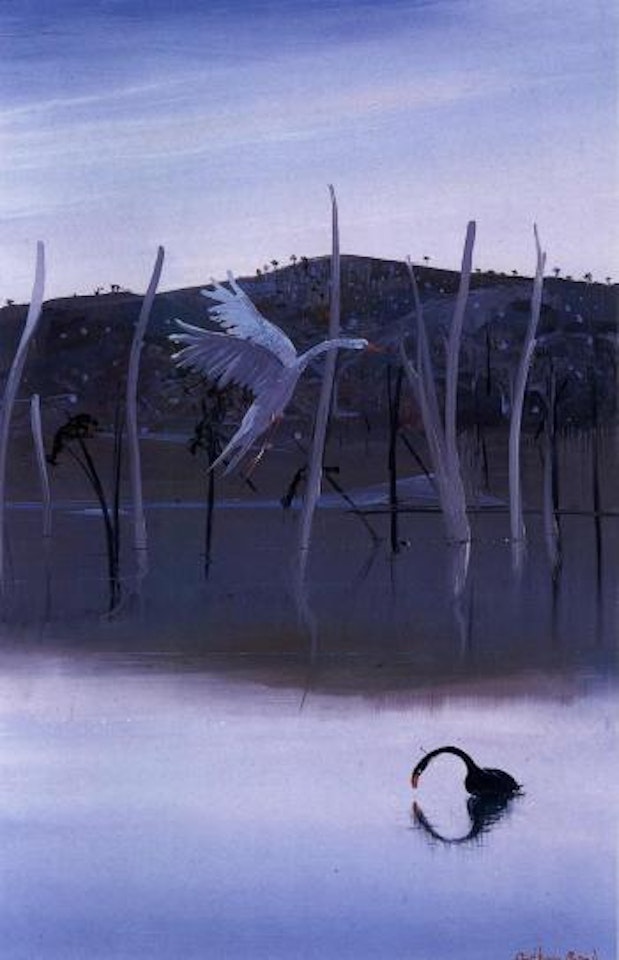 Shoalhaven with swans by Arthur Merric Bloomfield Boyd