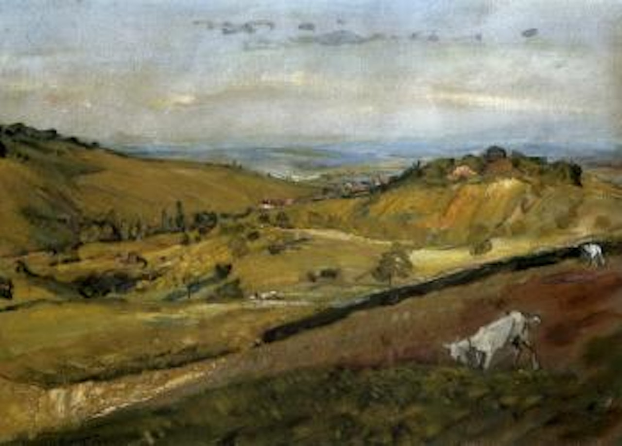 Mountainous landscape with goats by Max Slevogt