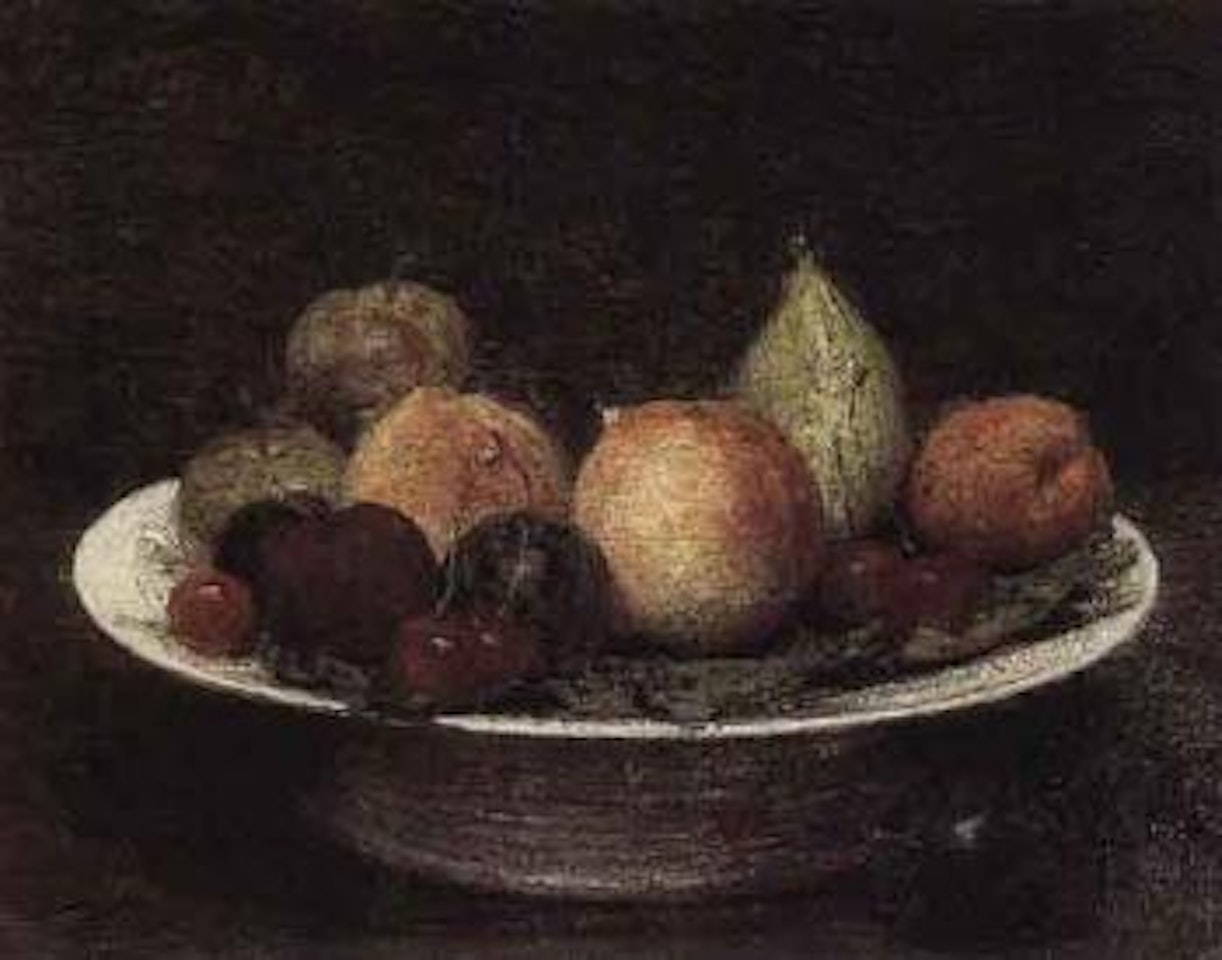 Fruits dans un assiette monte by Henri Fantin-Latour