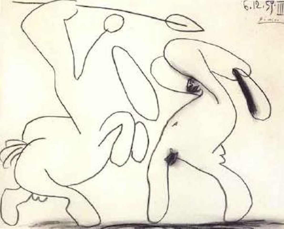 Combat entre un centaure et un homme by Pablo Picasso
