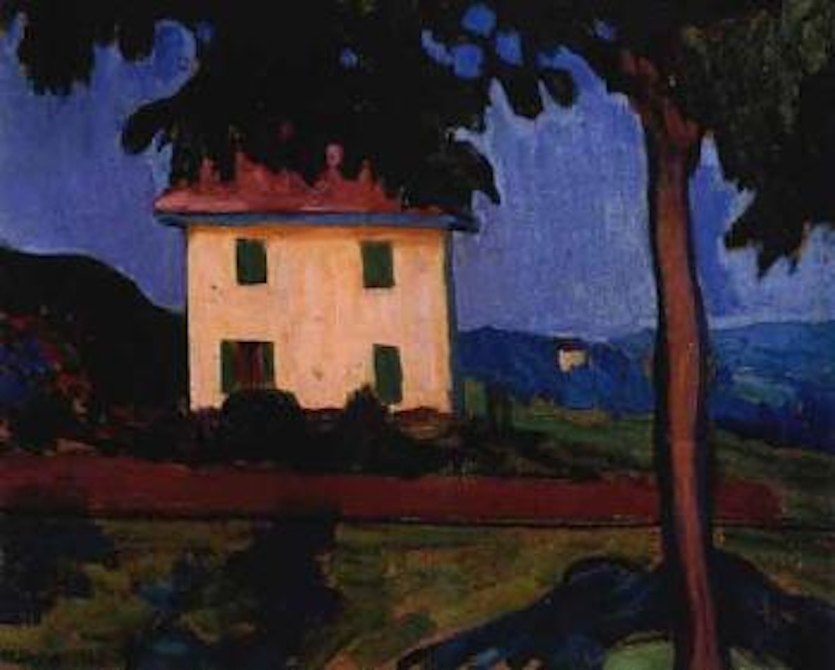 Land haus bei Murnau - the pink house, Murnau by Gabriele Münter
