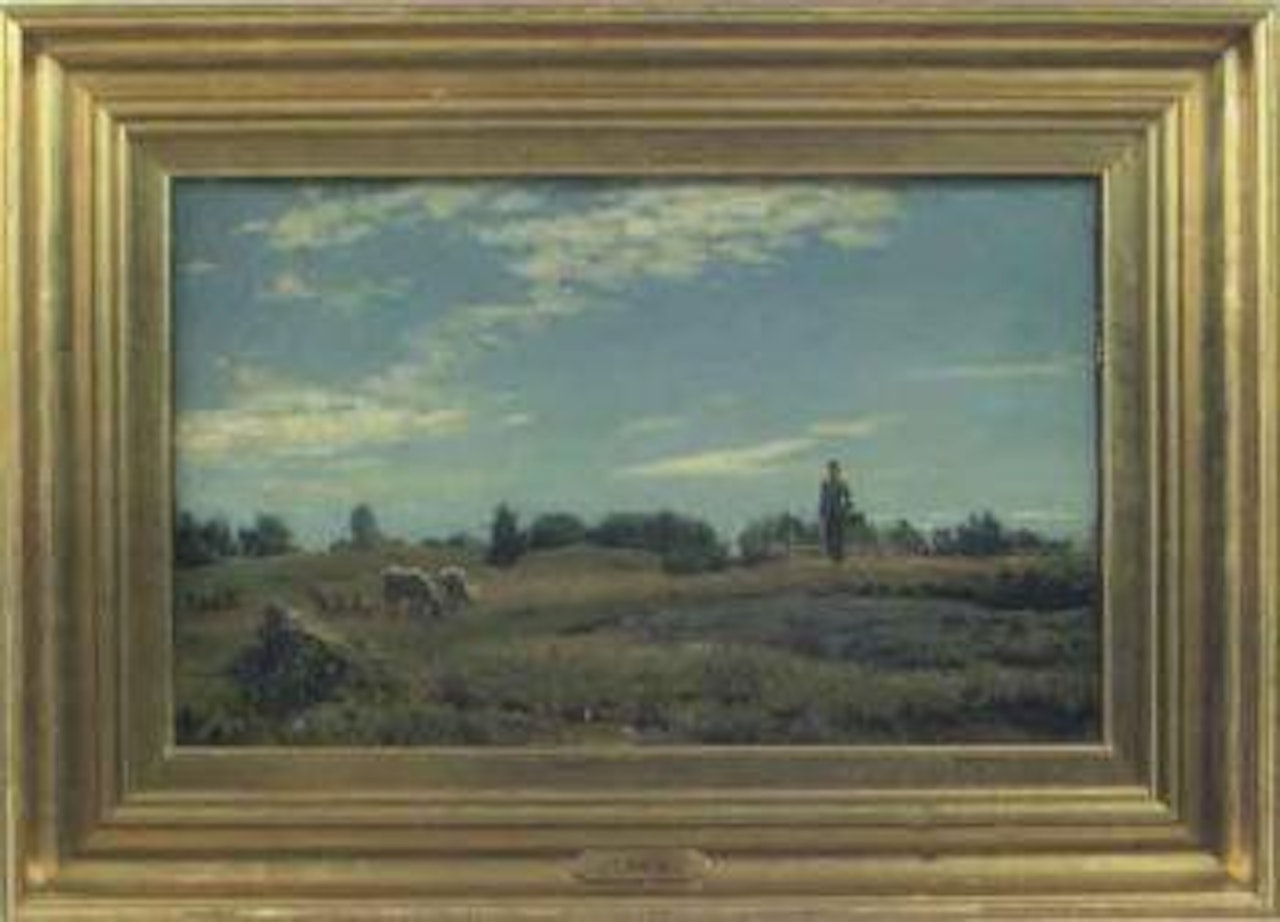 Shepherd boy with sheep by Peder Mork Monsted