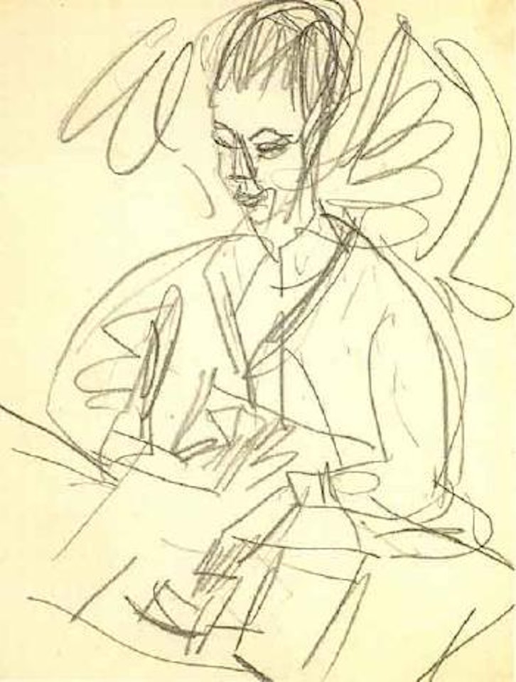 Reading woman by Ernst Ludwig Kirchner