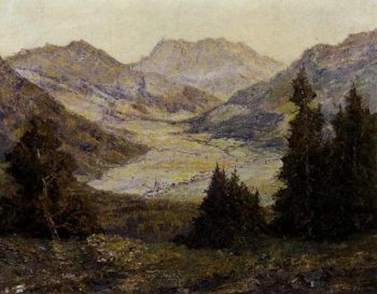 Extensive mountain landscape near Bichlbach in Tirol by Otto Pippel