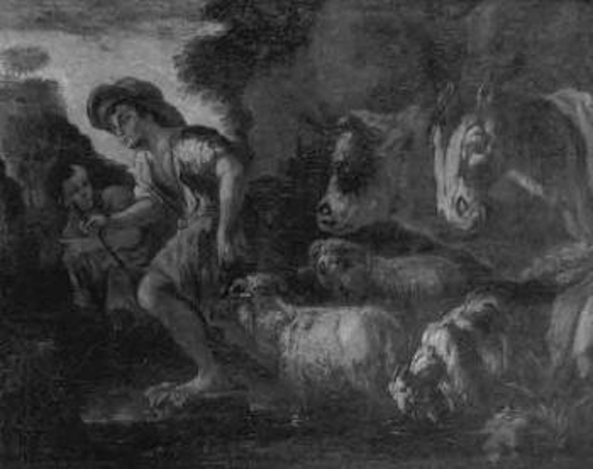 Bergers et troupeau by Philipp Peter Roos