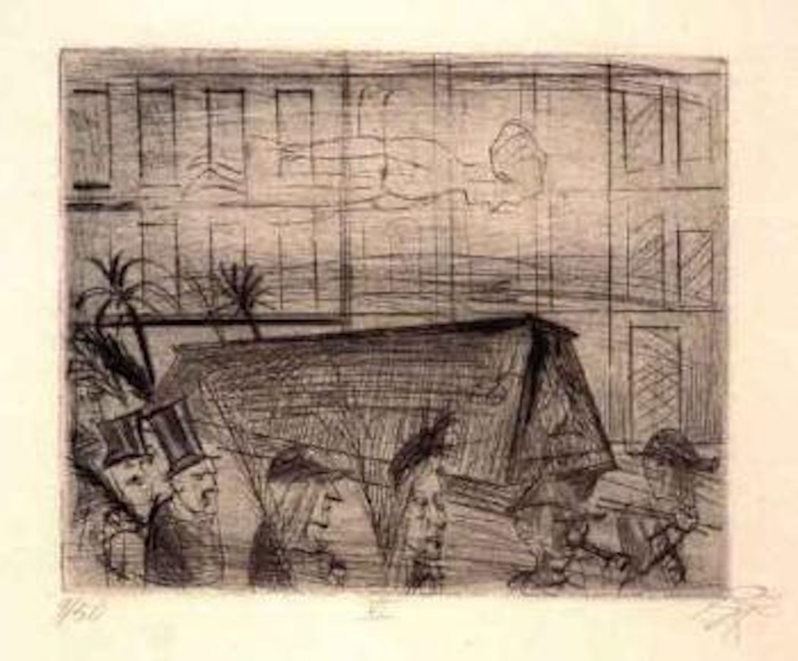 Coffin being carried for burial by Otto Dix