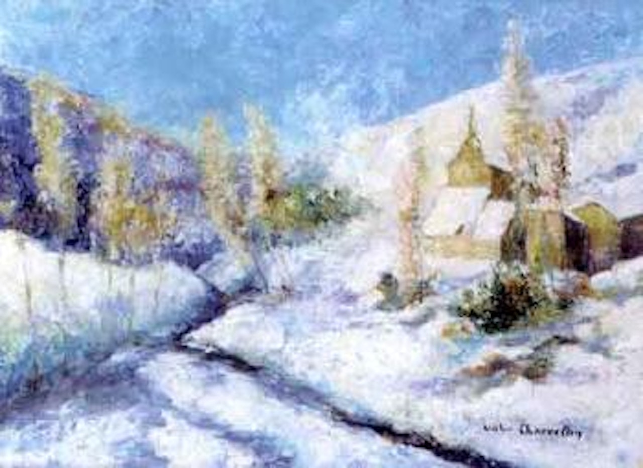 Le village sous la neige by Victor Charreton