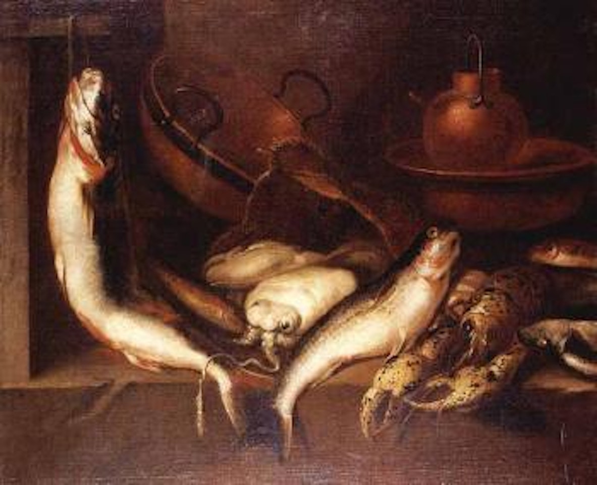 Still life of fish by Giuseppe Recco