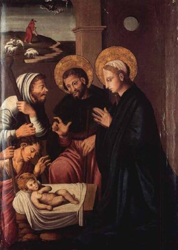 Adoration of the shepherds by Spanish School