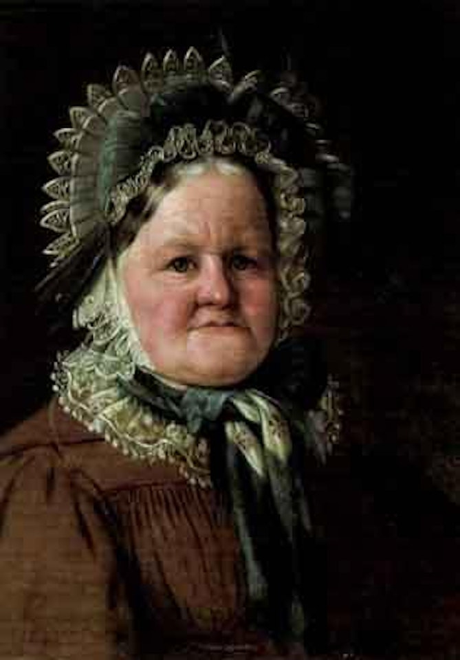 Portrait of an old lady in lace cap by Ferdinand Georg Waldmüller