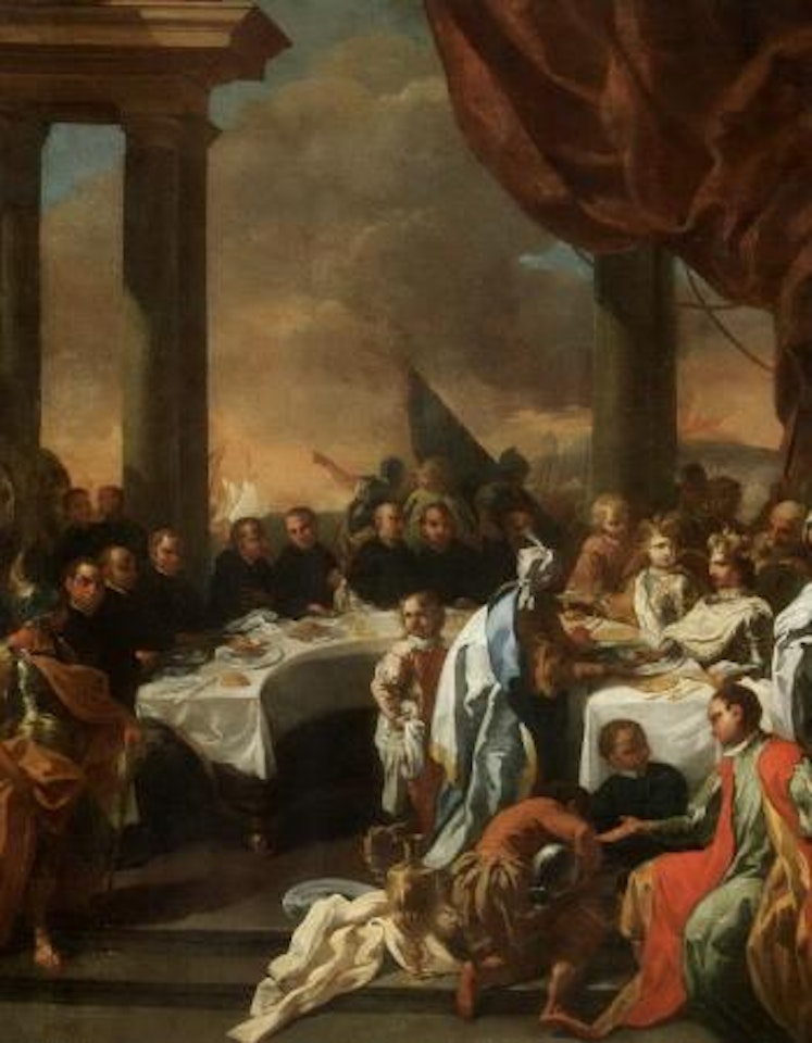 The large banquet-design for a mural by Venetian School
