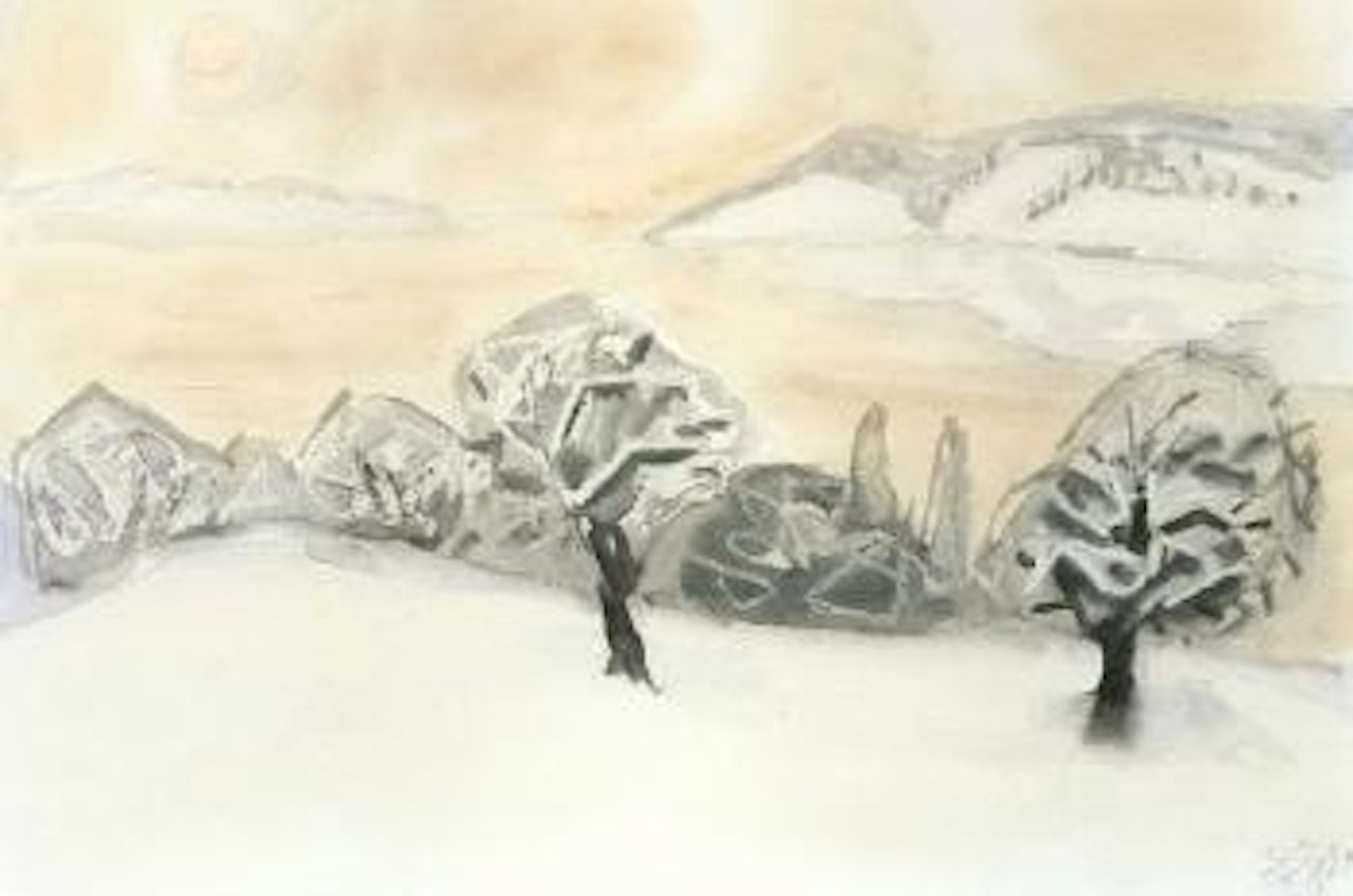 Bodensee landscape with deep snow by Otto Dix