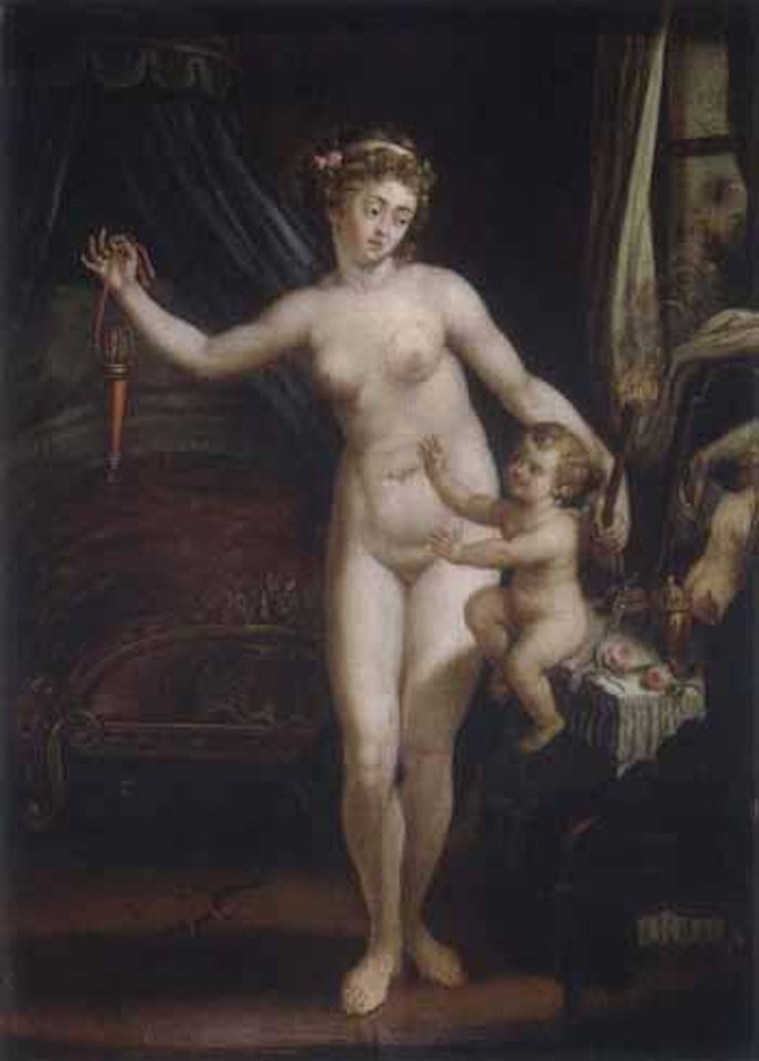 Venus volant le carquois de Cupidon. La toilette pour le coucher by French School