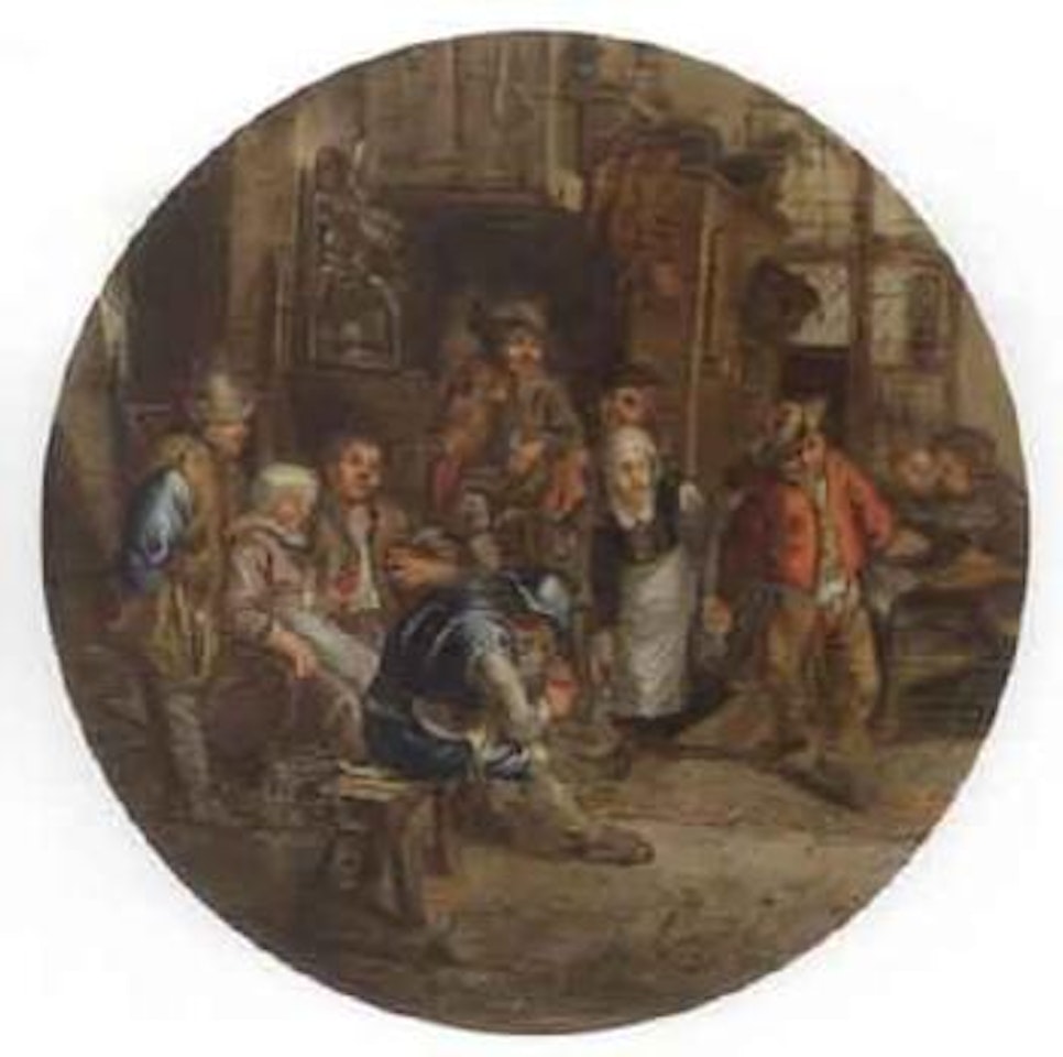 Peasants merry making in an inn by Adriaen van Ostade